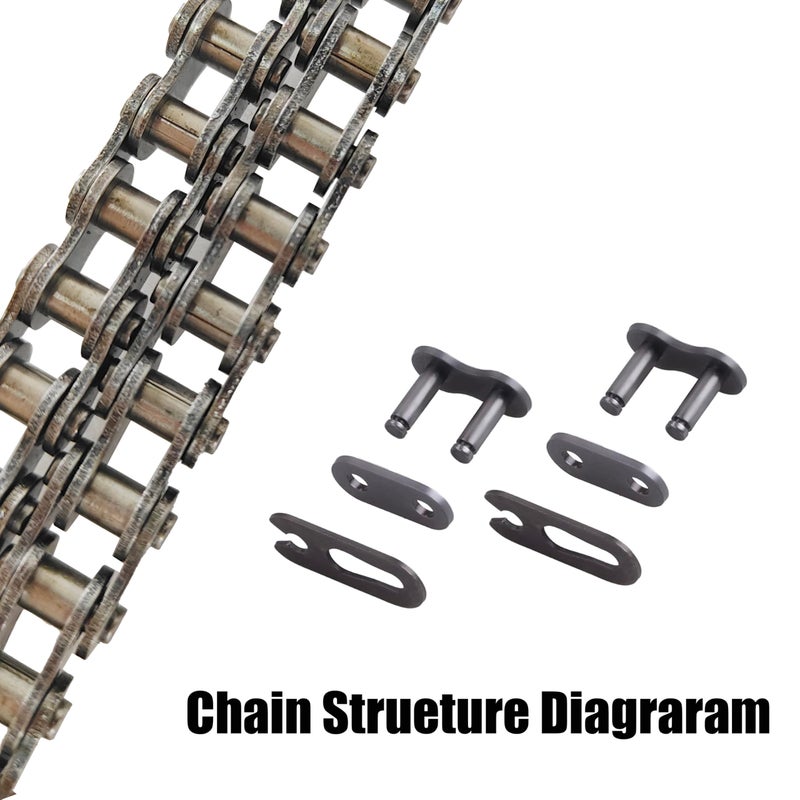 AZSSMUK #35 Roller Chain - 5 Feet Carbon Steel Material with 2 Connecting Links Industrial Chain - 160 Links - Image 2
